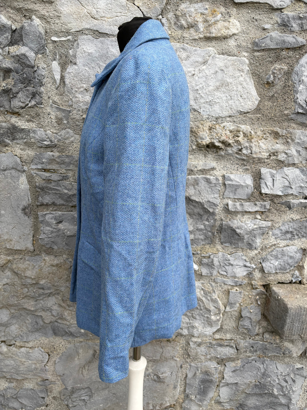90s blue tweed jacket uk 8-10