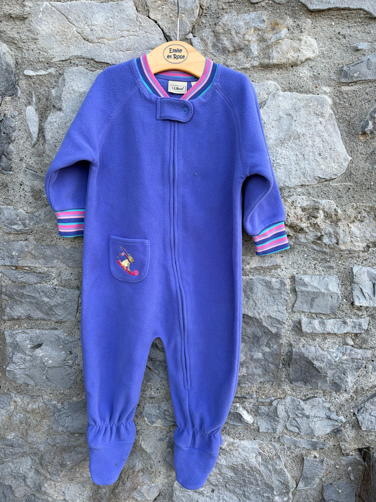 Y2K blue fleece onesie  18-24m (86-92cm)