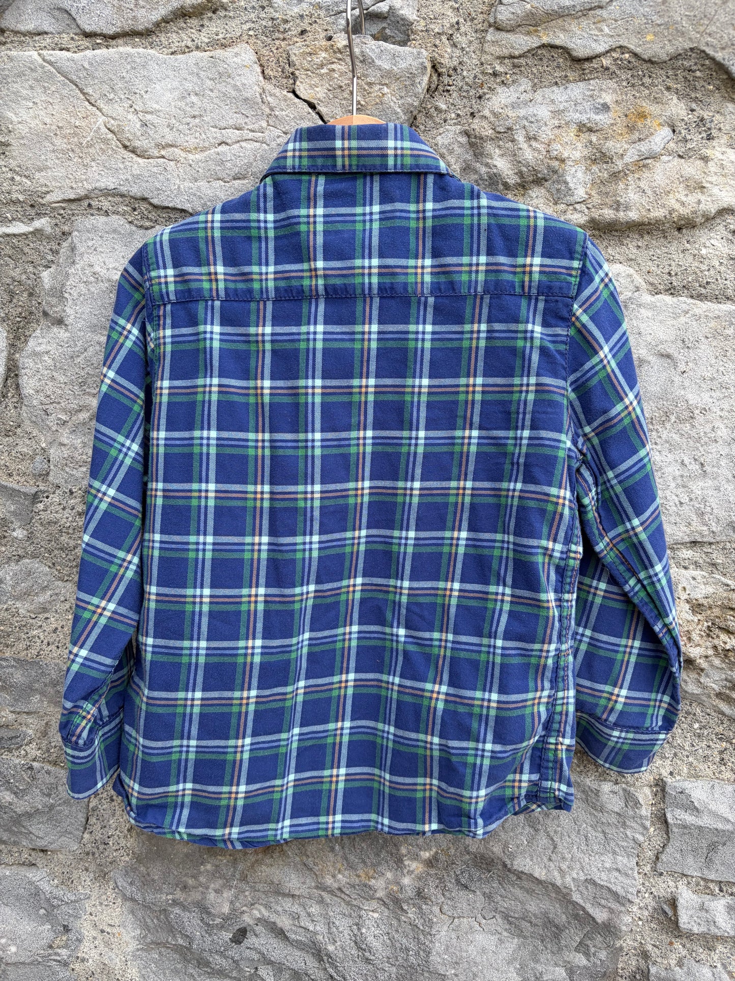Navy check shirt 3y (98cm)