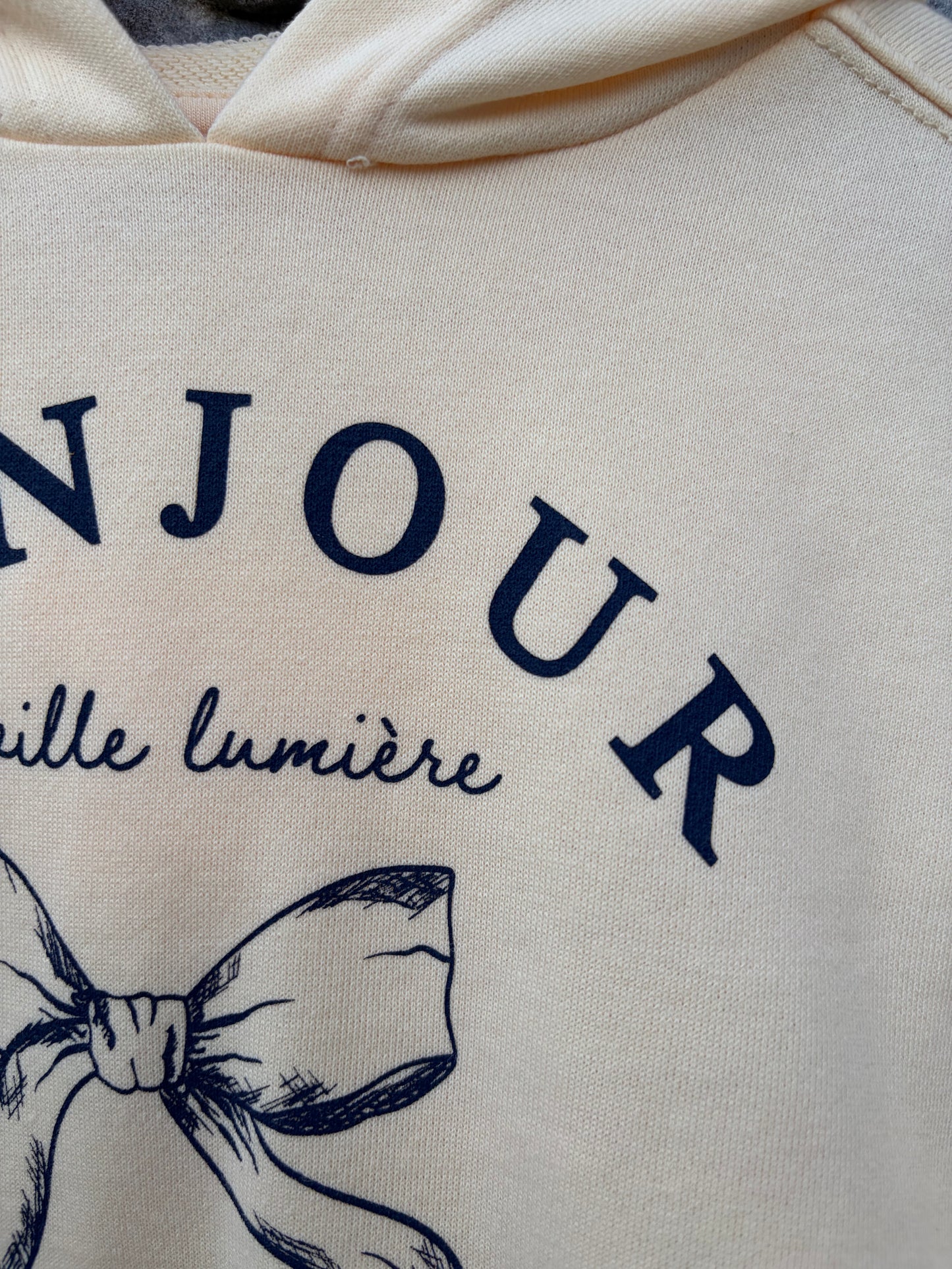 Bonjour yellow hoodie  4-5y (104-110cm)