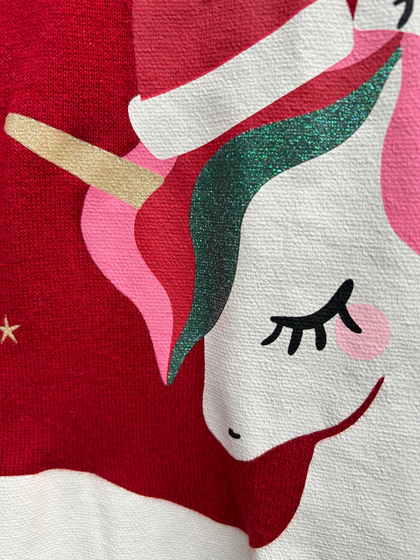 Unicorn red jumper 7-8y (122-128cm)