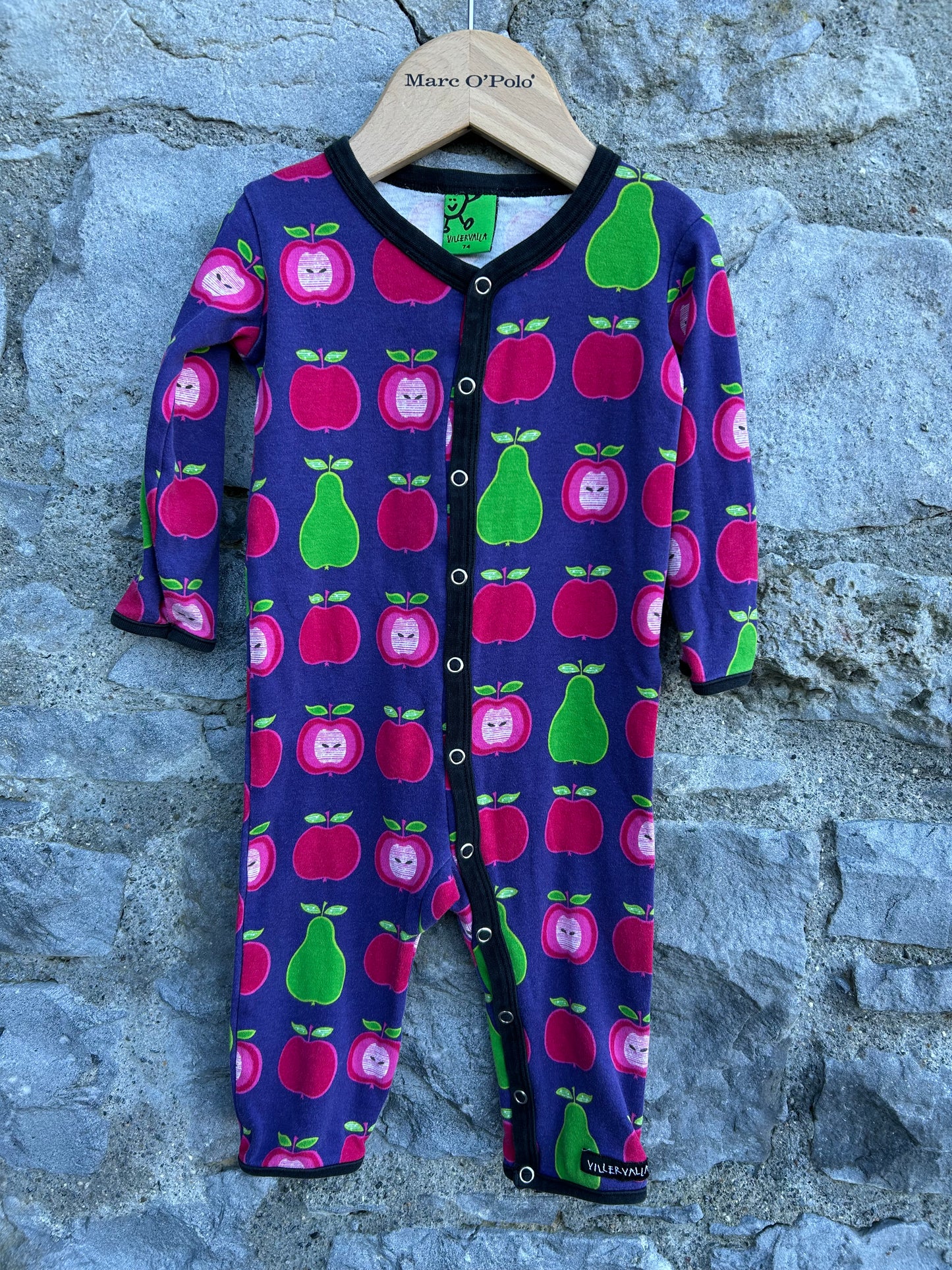 Apples&pears purple onesie 9m (74cm)