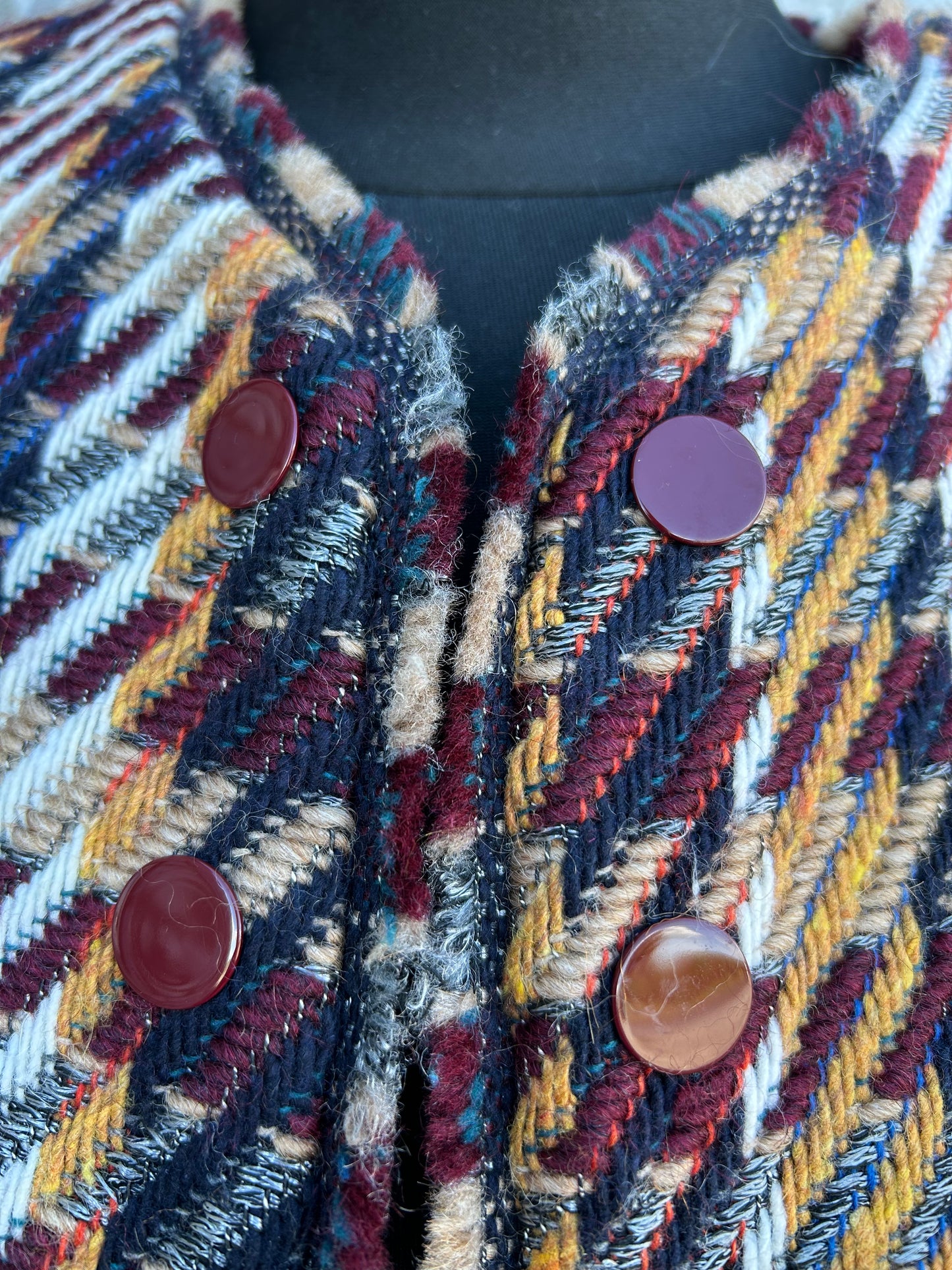 MARIANNE wool blend check jacket uk 10-12