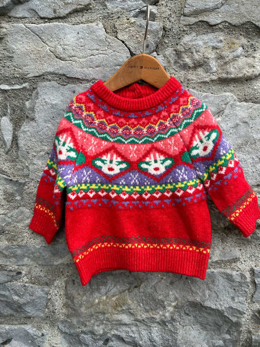 Red Christmas jumper 9-12m (74-80cm)