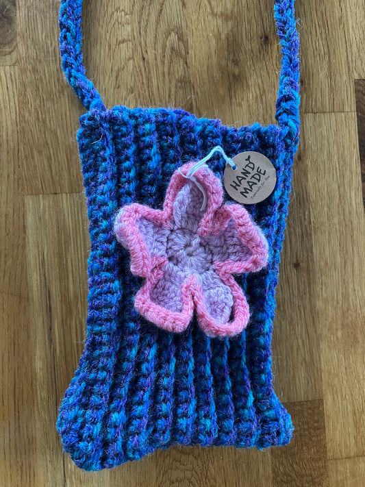 Handmade purple&pink flower bag