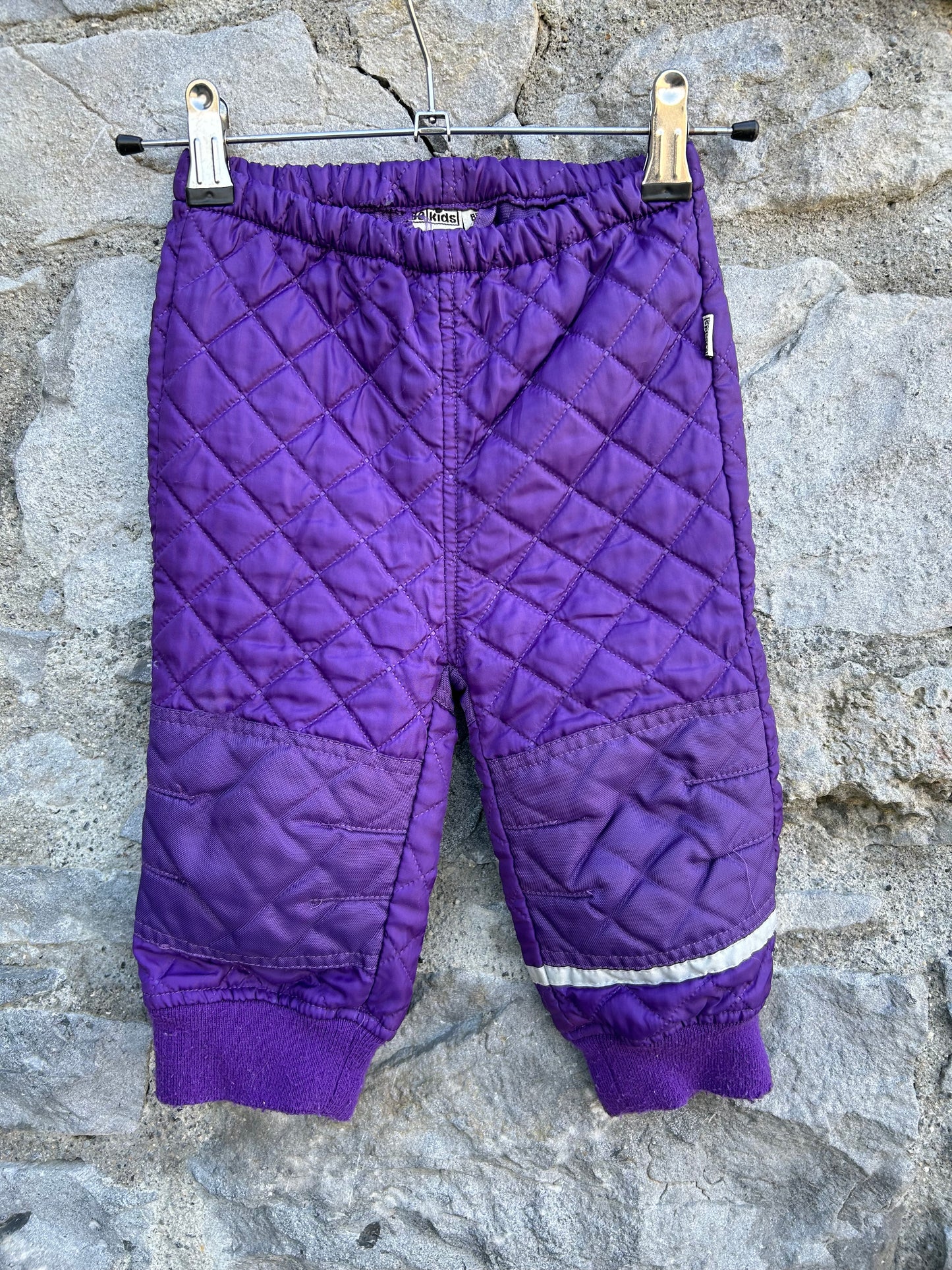 Purple quilted thermal pants  12m (80cm)