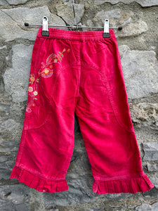 Y2K velvet pink pants  3y (98cm)