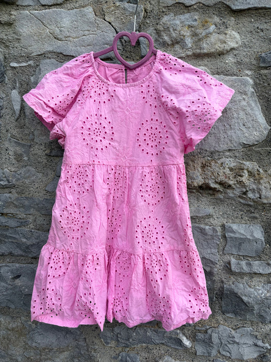 Pink broderie dress 3-4y (98-104cm)