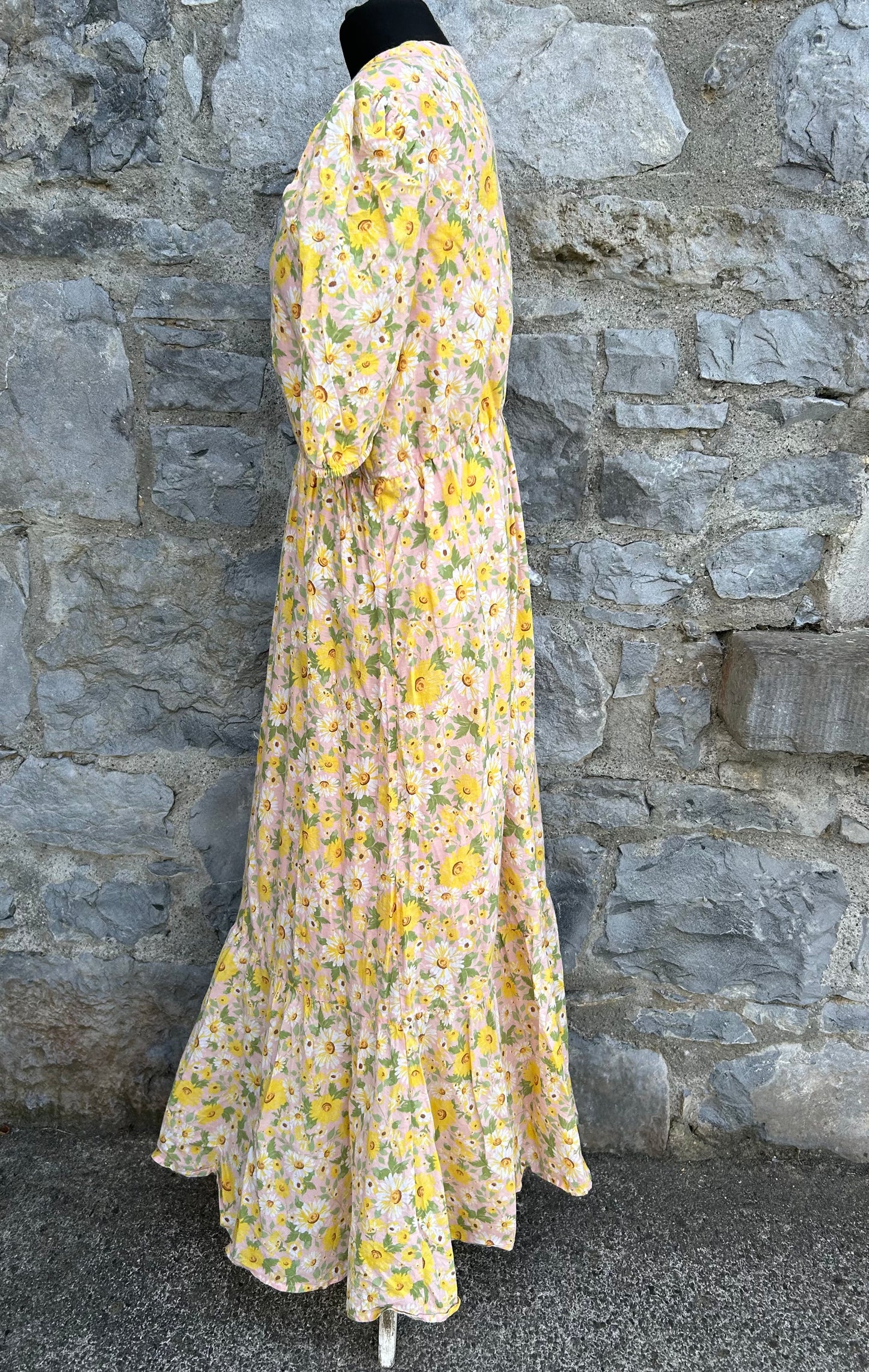 Floral yellow maxi dress uk 14