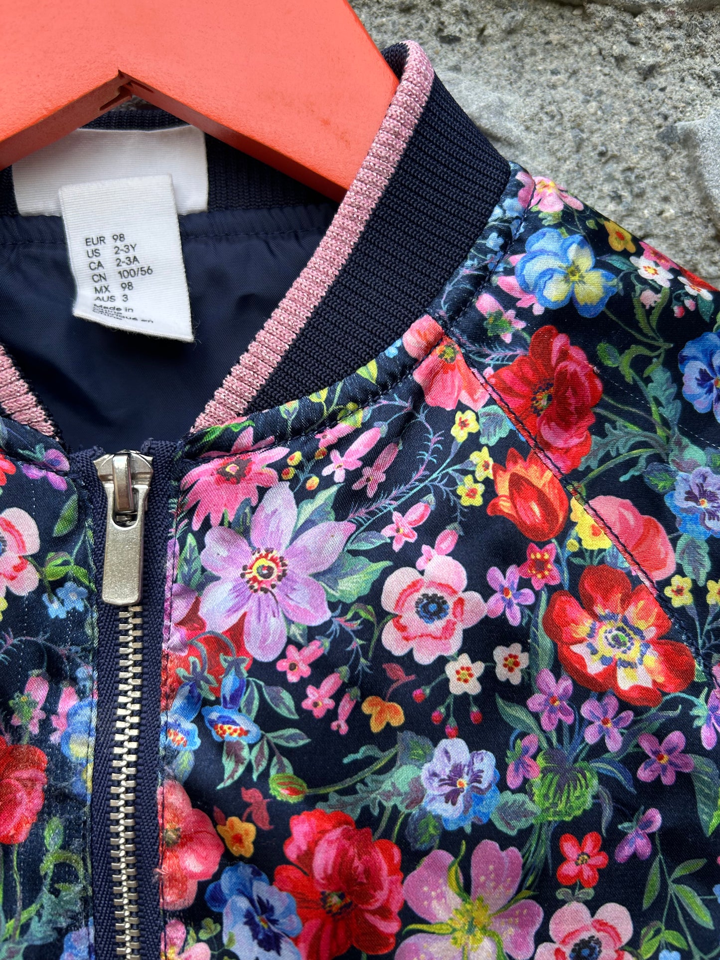 Colourful flowers bomber jacket  2-3y (92-98cm)
