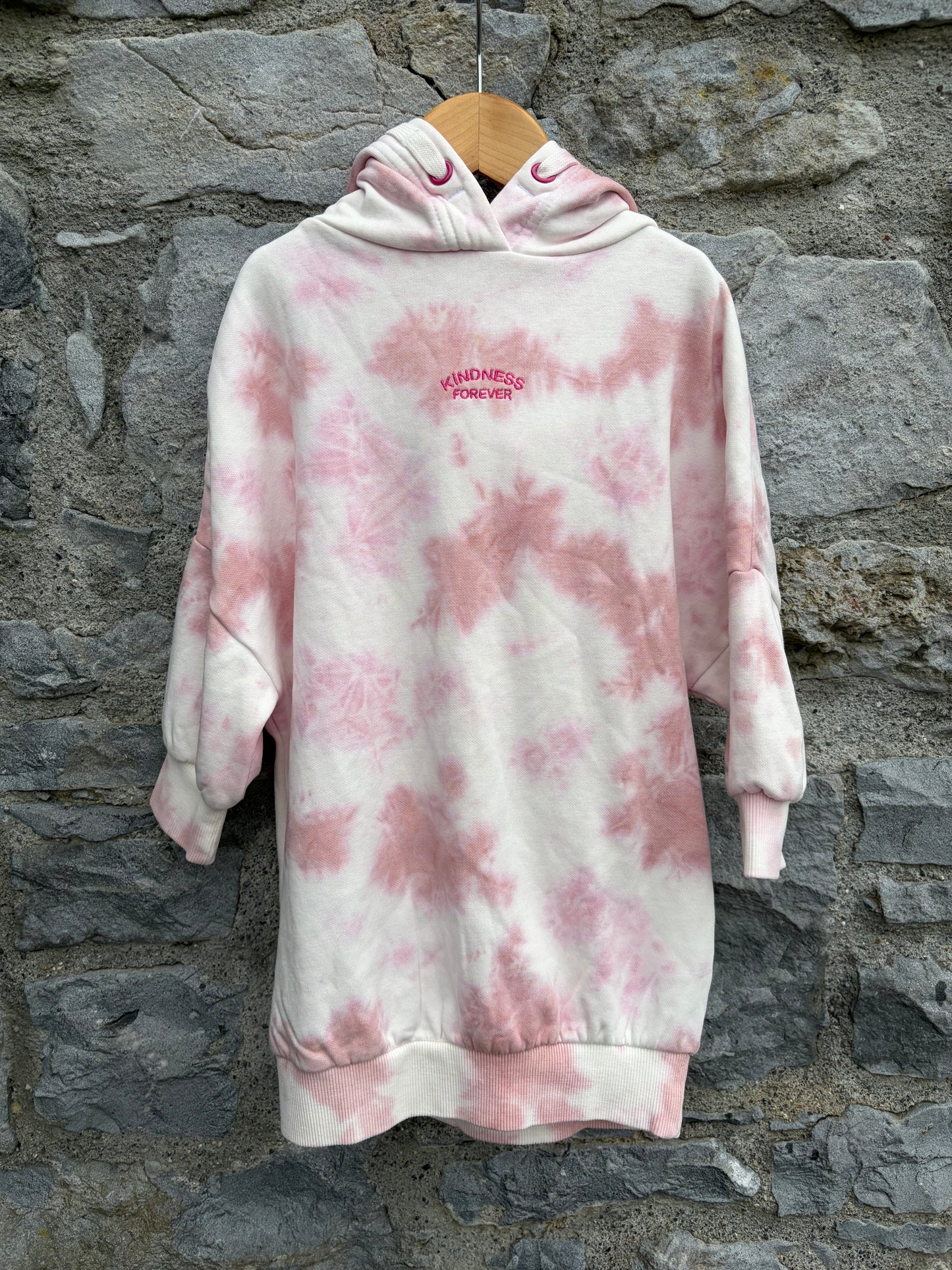 Pink tie dye hoodie sweat dress  3y (98cm)