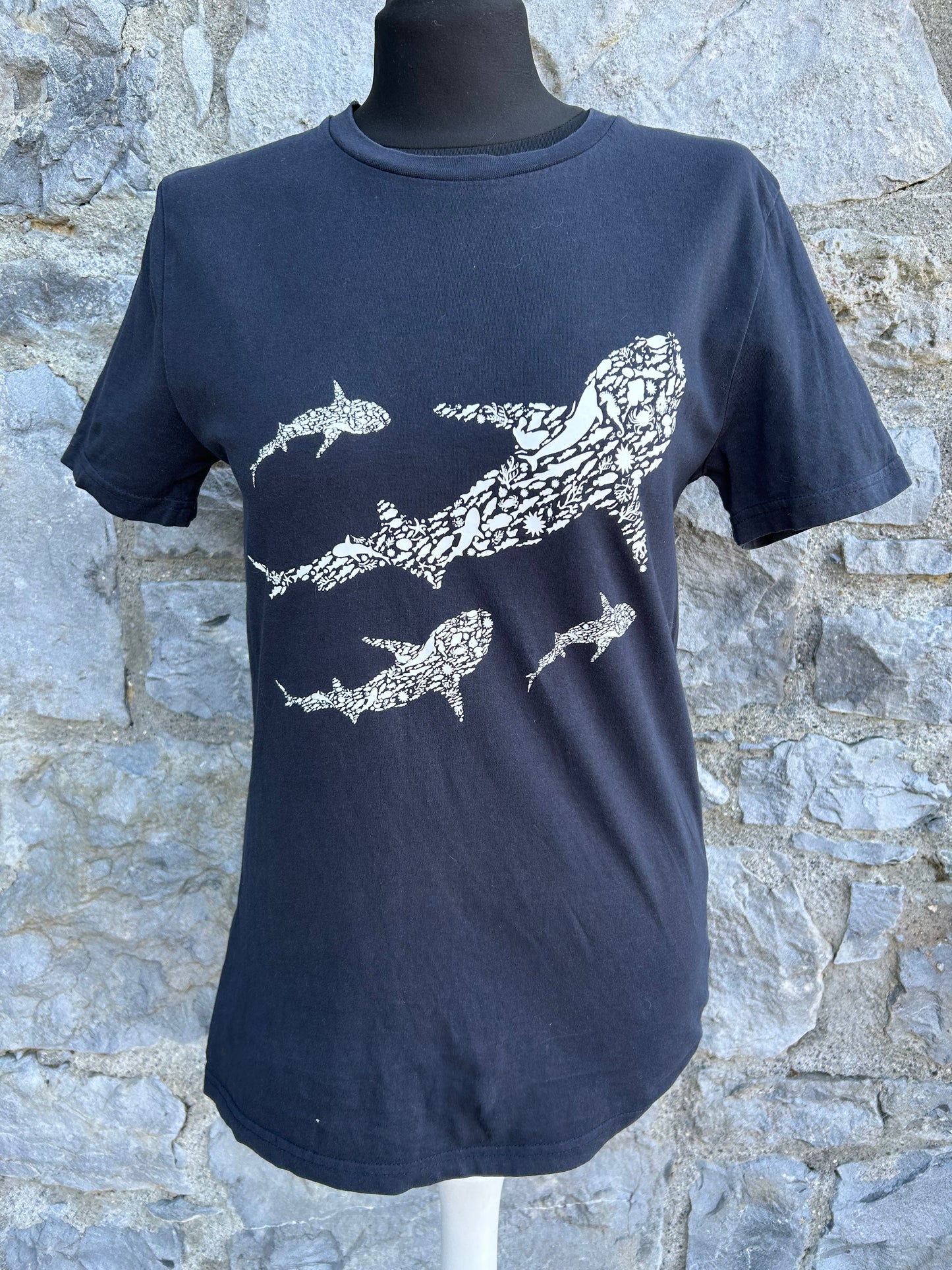 Whales navy T-shirt uk 6-8