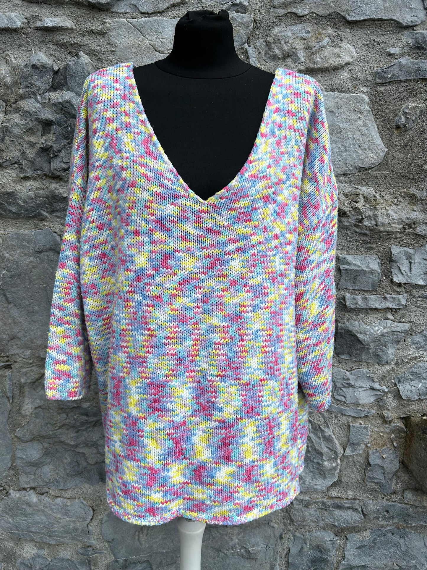 90s colourful melange jumper uk 16-20