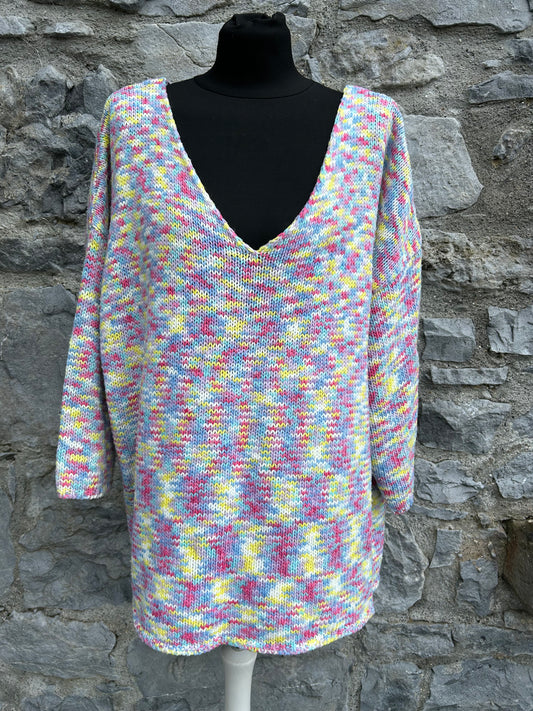 90s colourful melange jumper uk 16-20