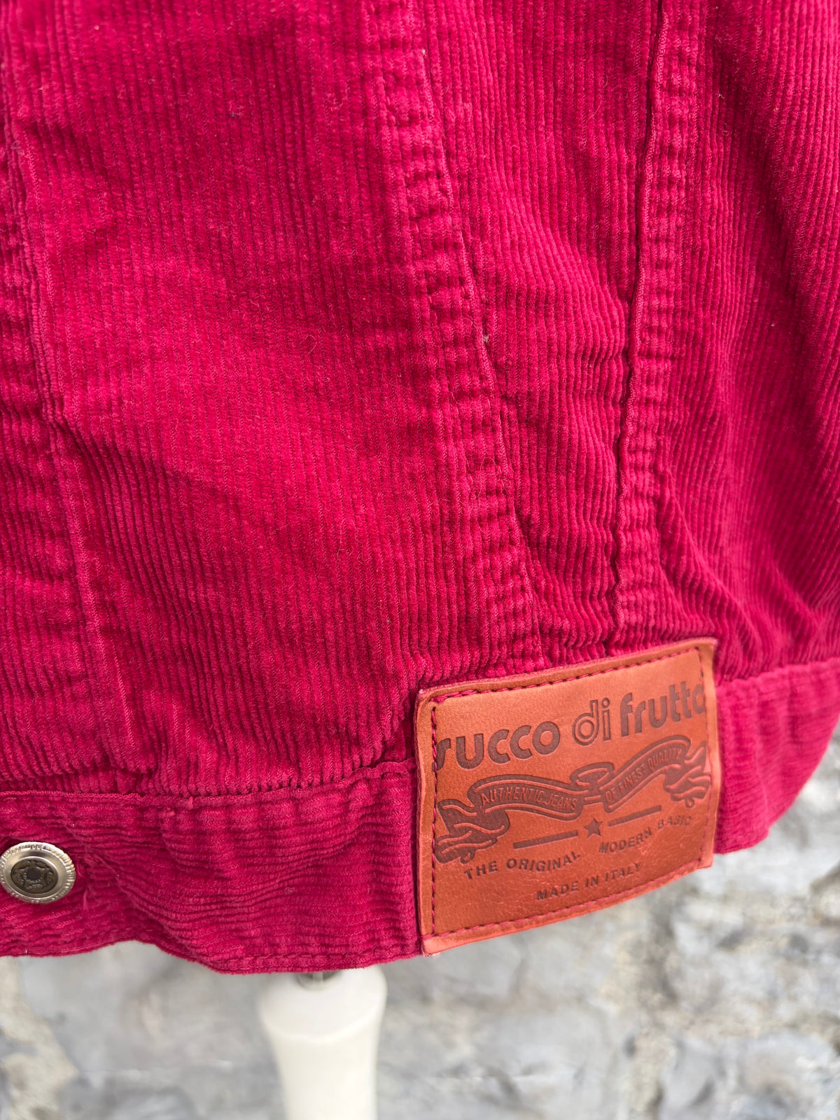 90s burgundy cord gilet Large