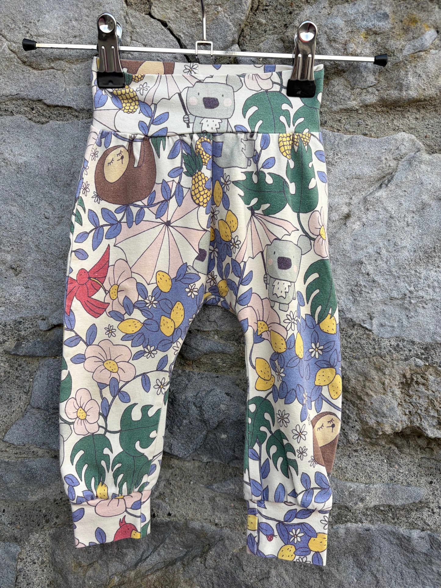 koala&sloth print rib pants  9m (74cm)