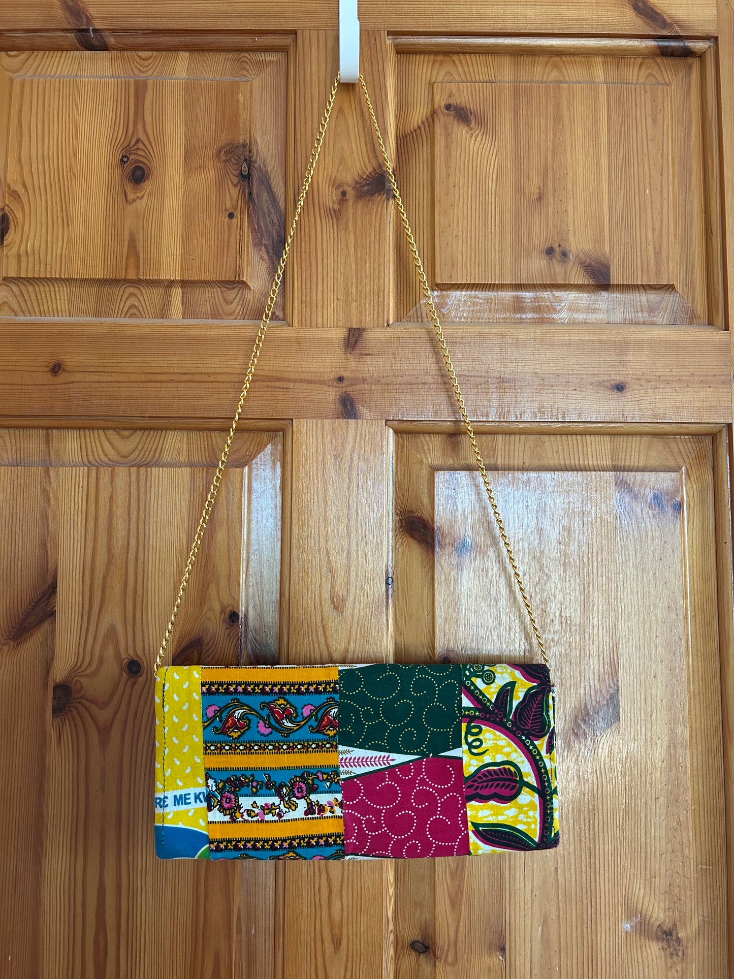 Colourful patchwork shoulder bag