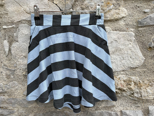 Blue&charcoal stripy skater skirt  9-10y (134-140cm)
