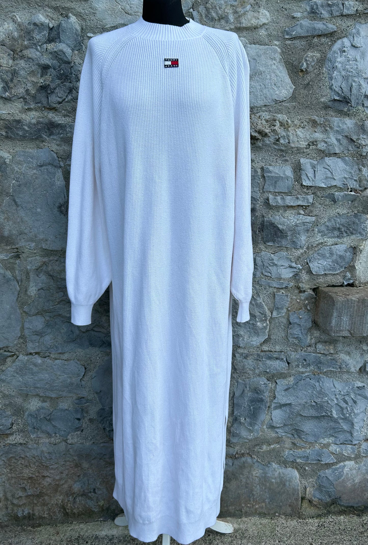 TH white maxi knitted dress uk 14-16