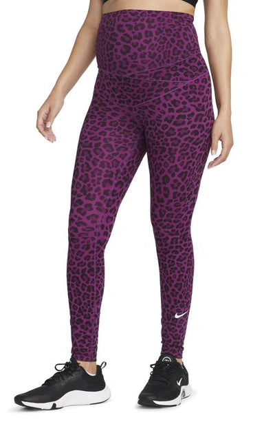 Purple leopard print maternity leggings uk 12