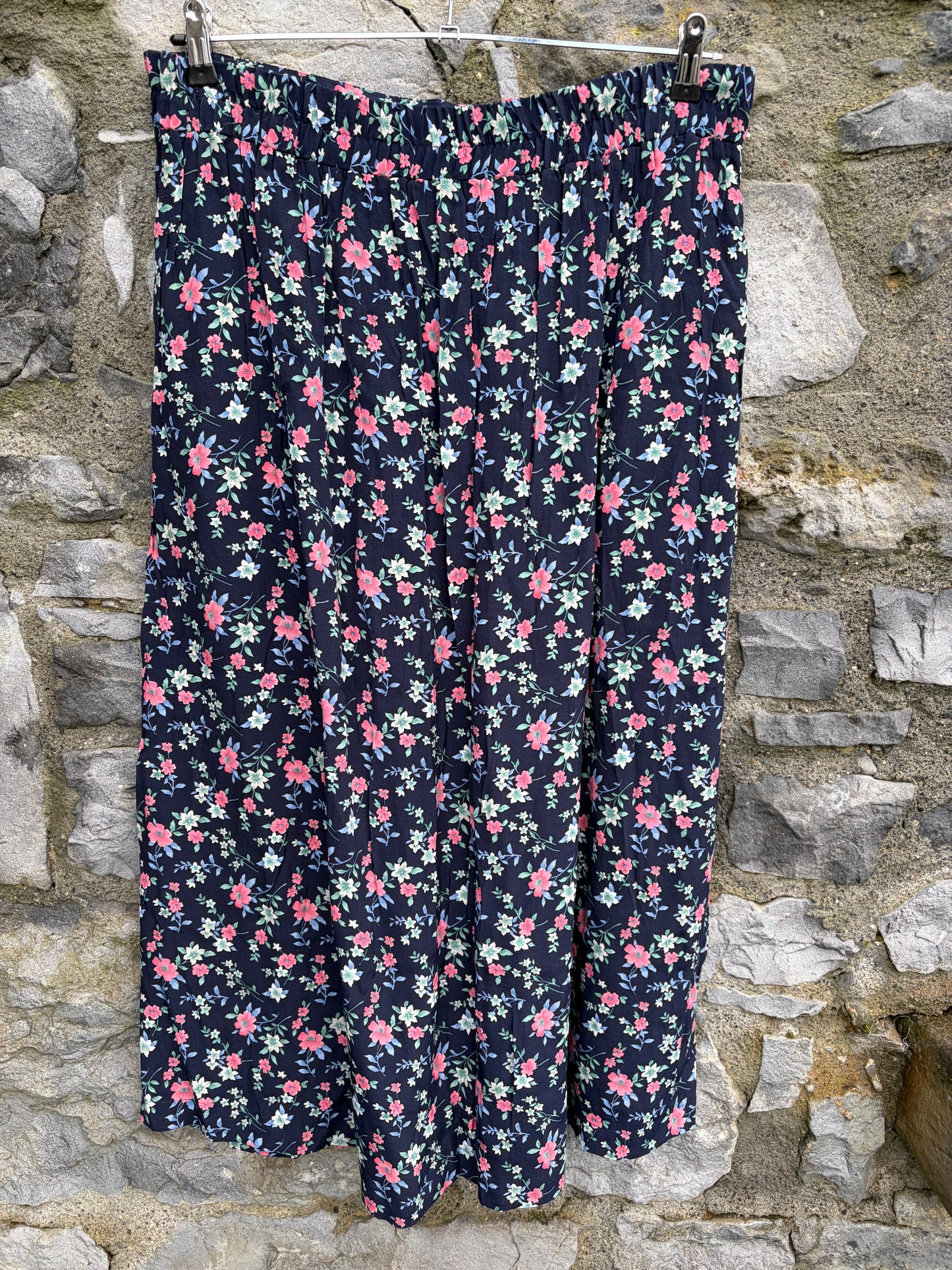90s floral black skirt uk 16-18