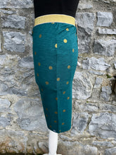 Load image into Gallery viewer, Teal gold dots skirt uk 6-8
