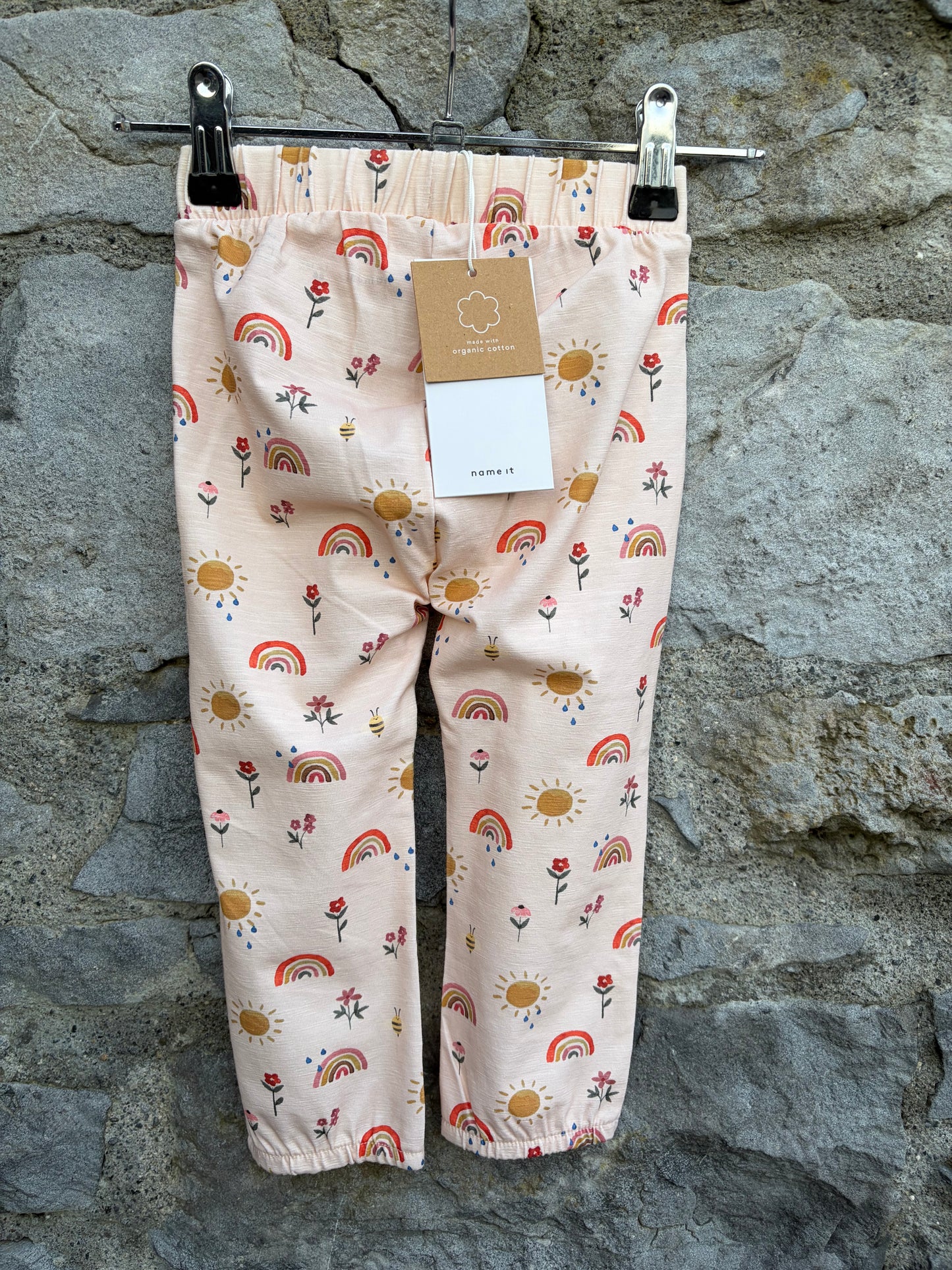 Spring rainbow peach leggings  12-18m (80-86cm)