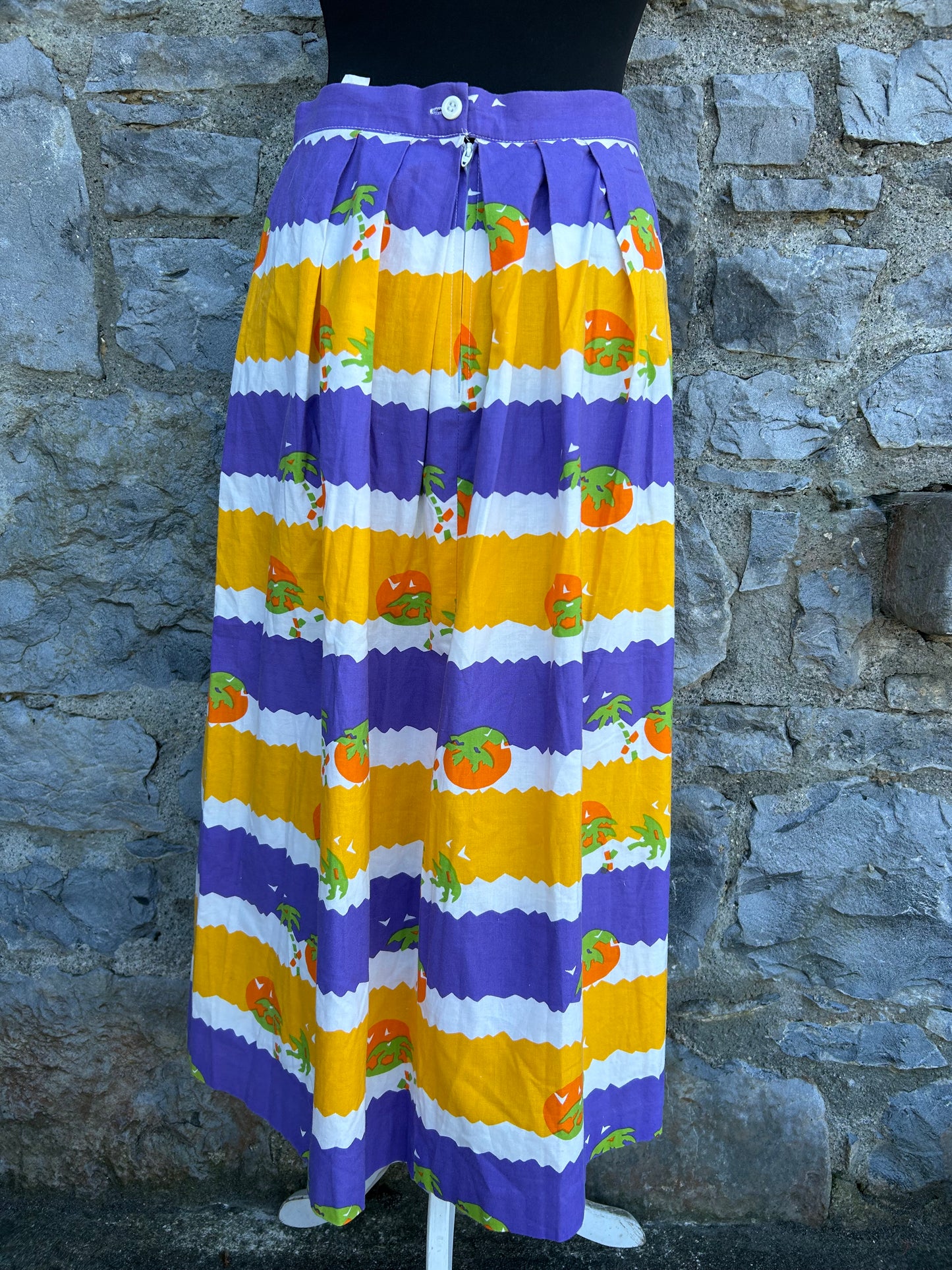 80s orange&purple panels skirt uk 10