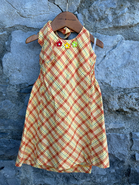 Y2K yellow check dress 3y (98cm)