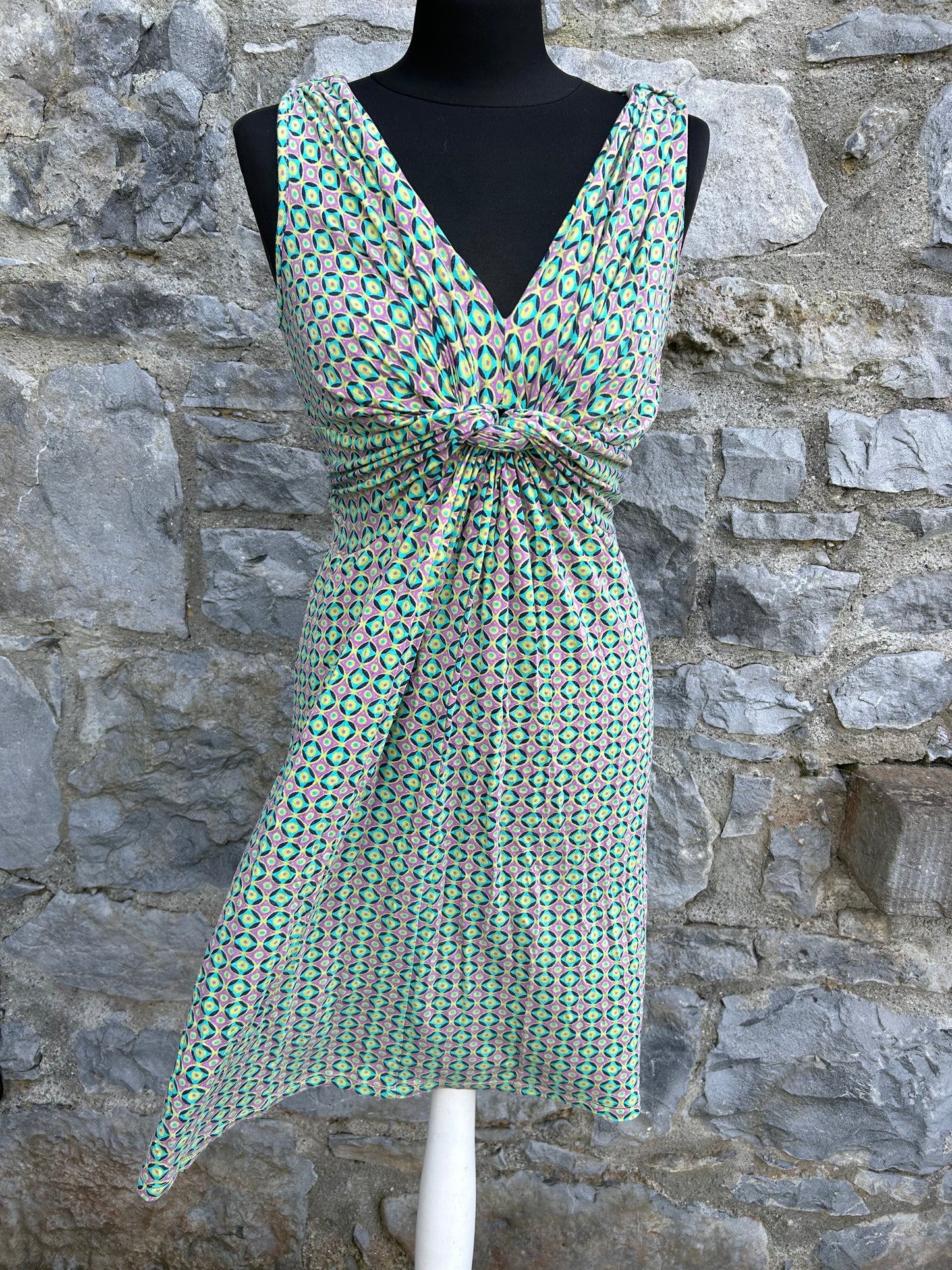 Green geometric dress uk 10-12