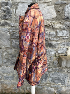 80s brown abstract jacket uk 16-20
