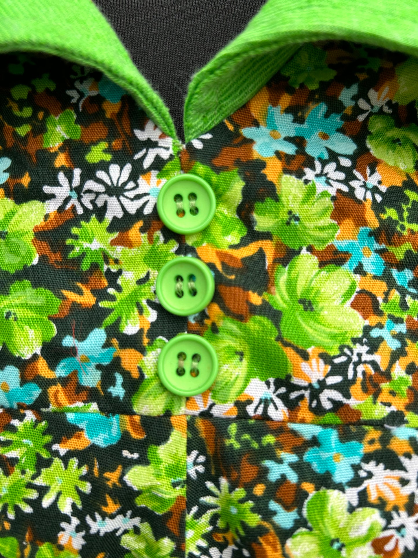 70s green floral dress uk 10