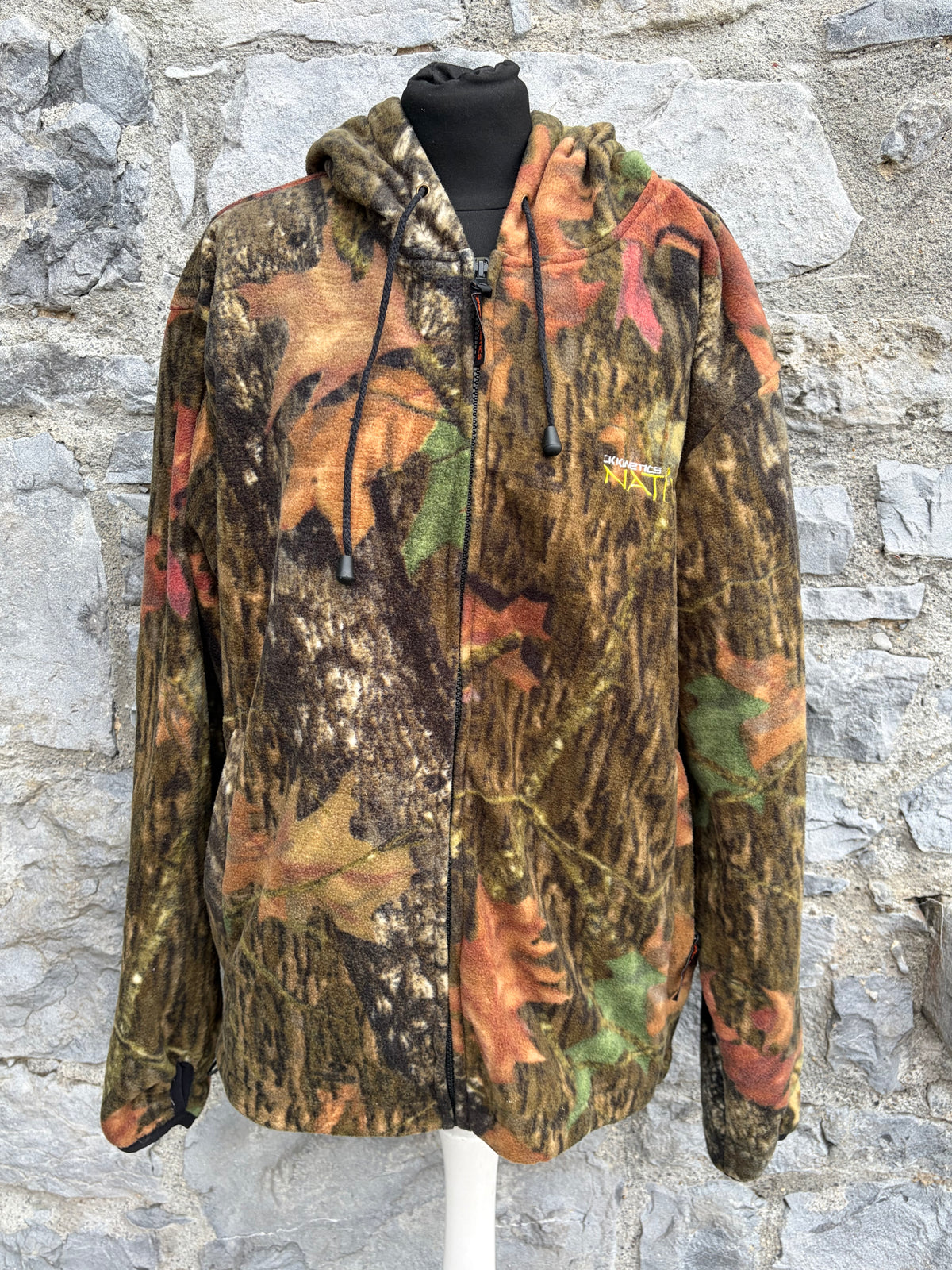 90s autumn woodland camouflage fleece Large