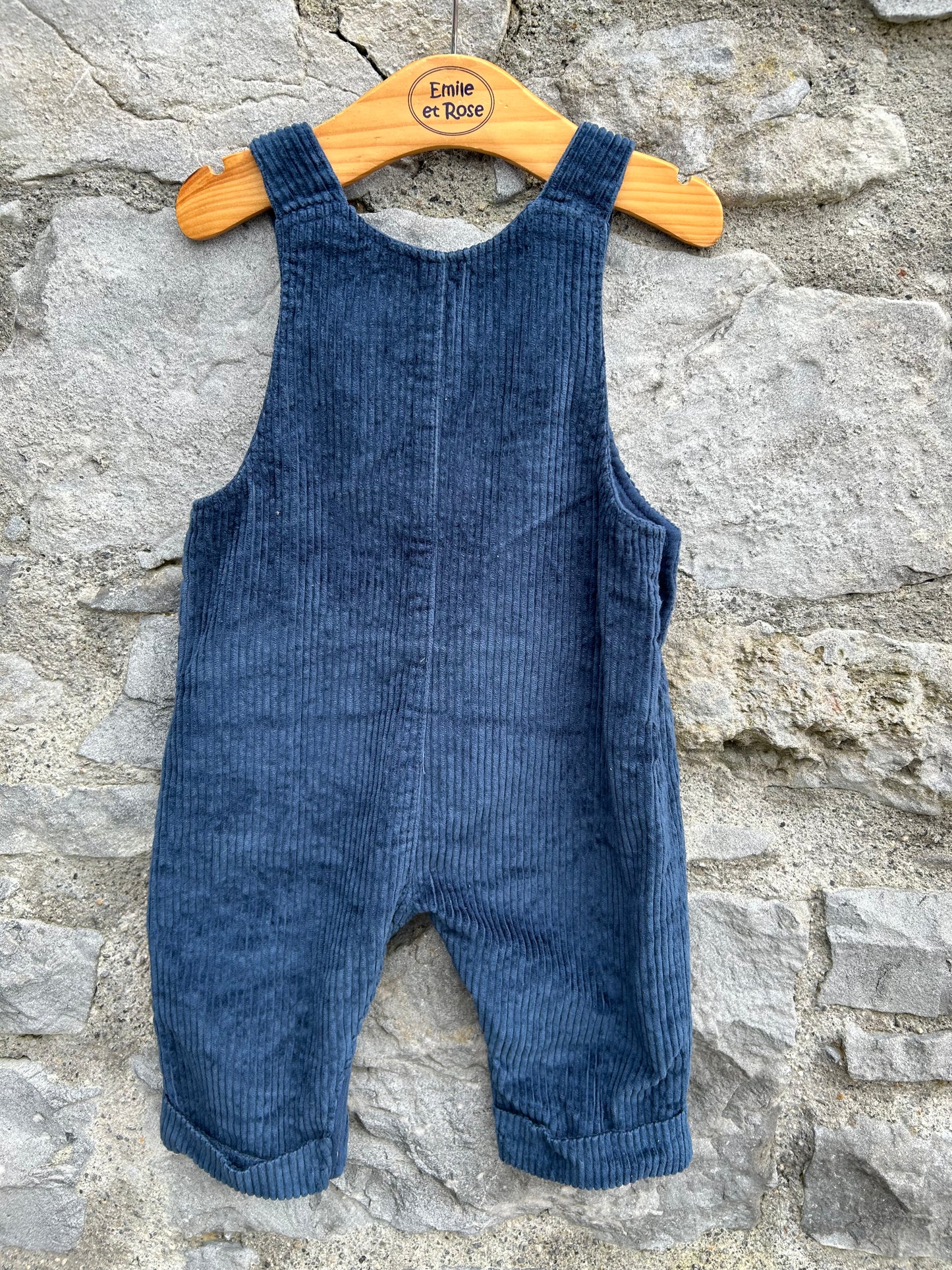 Navy cord dungarees 6-9m (68-74cm)