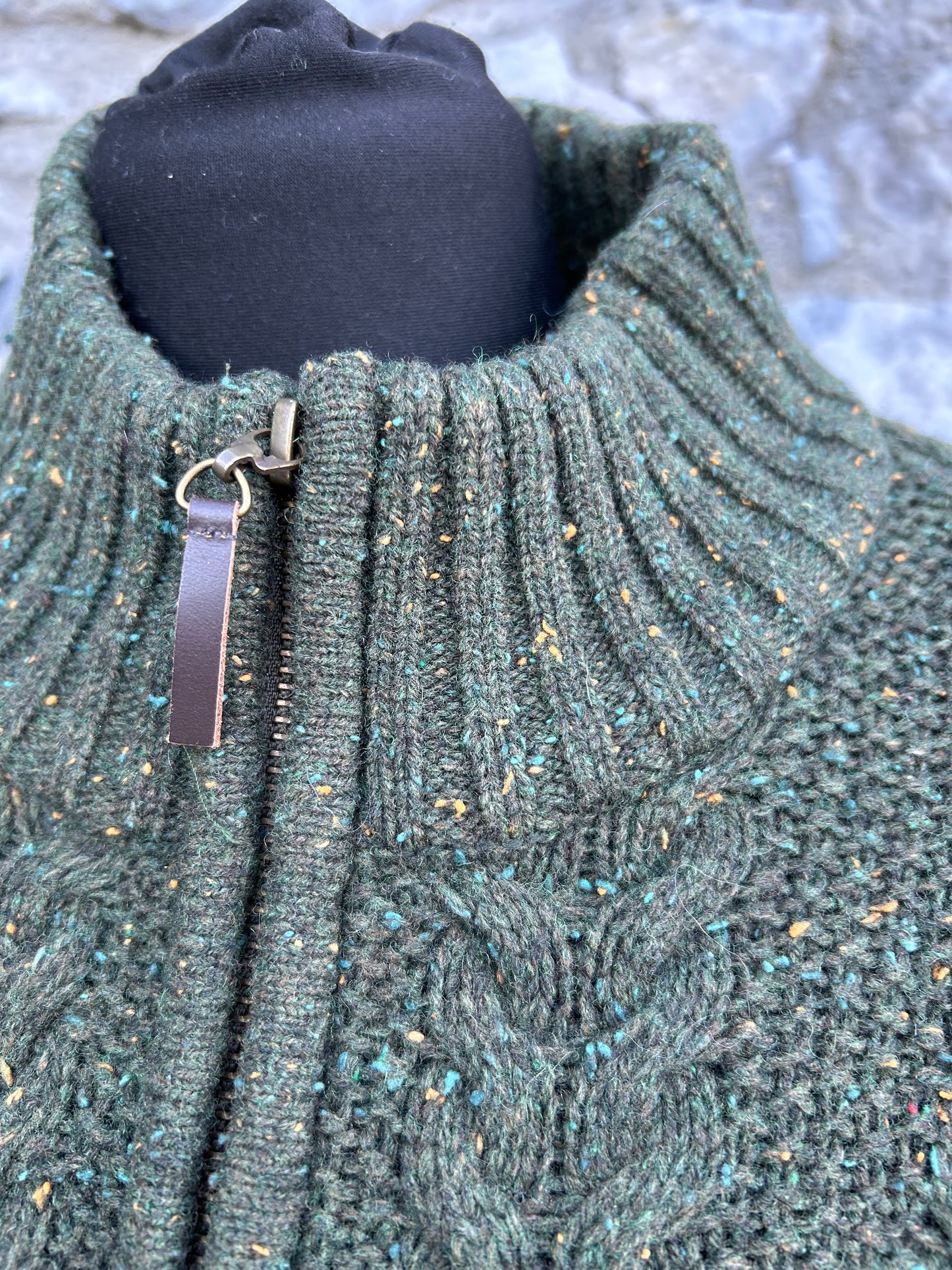 Dark green melange jumper L/XL