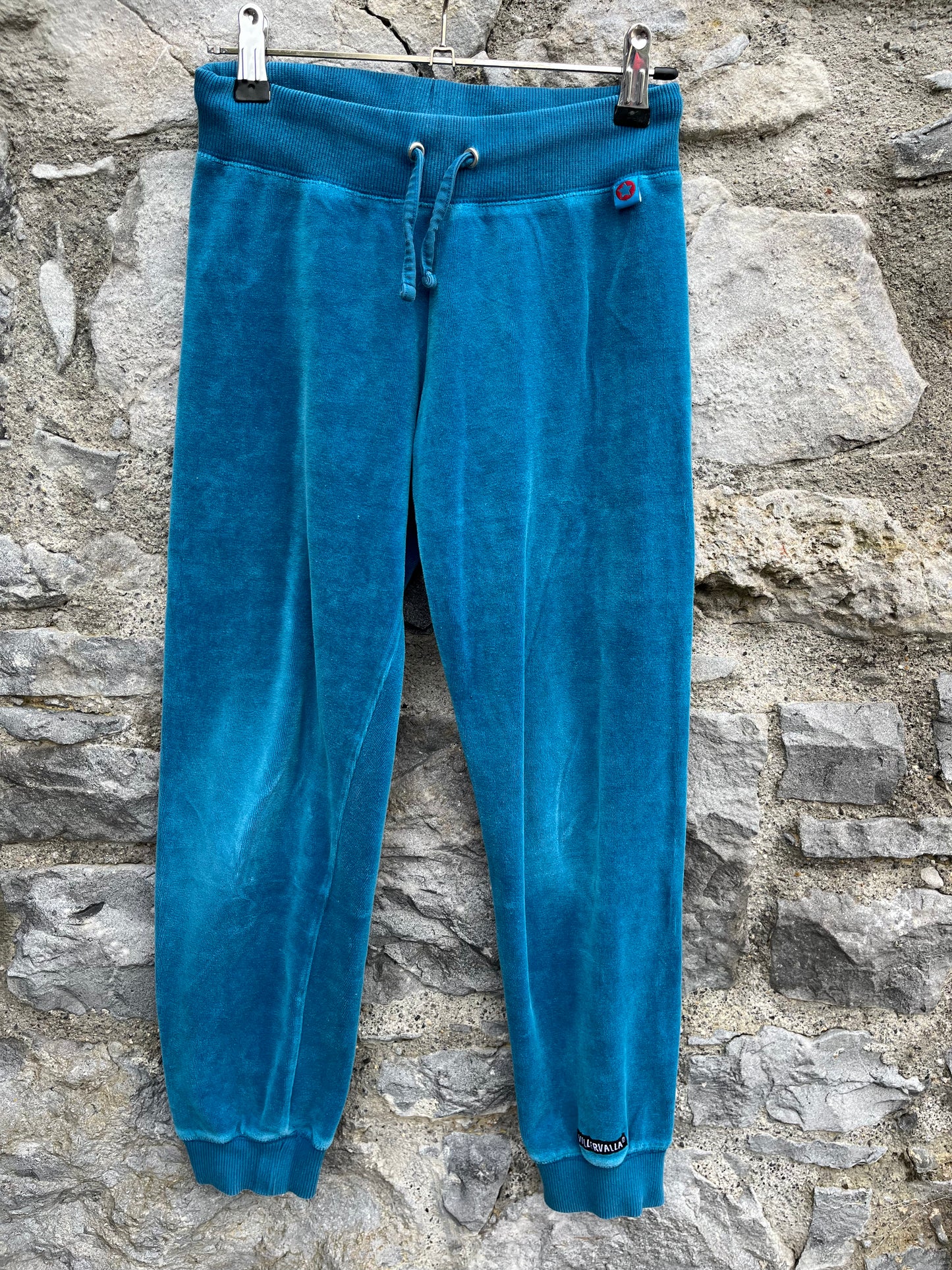 Petrol velour pants  10y (140cm)