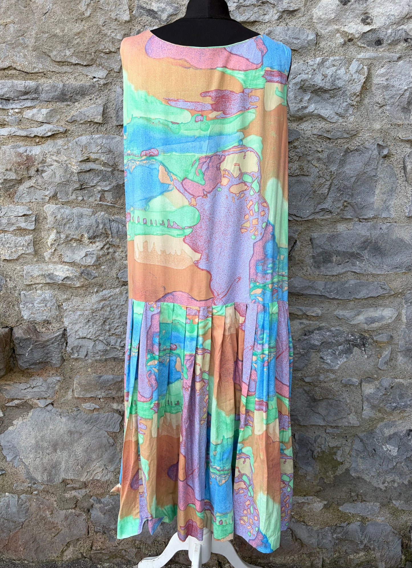80s colourful abstract dress uk 12