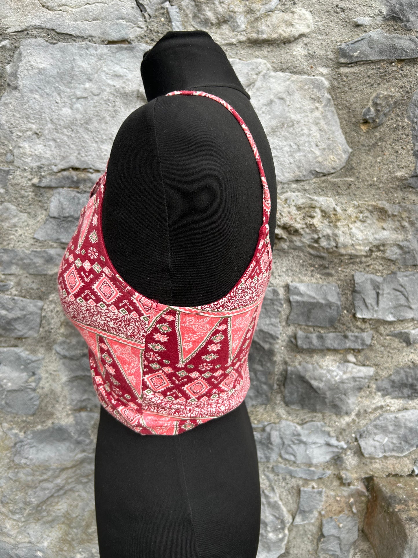 Pink geometric cropped top  uk 10