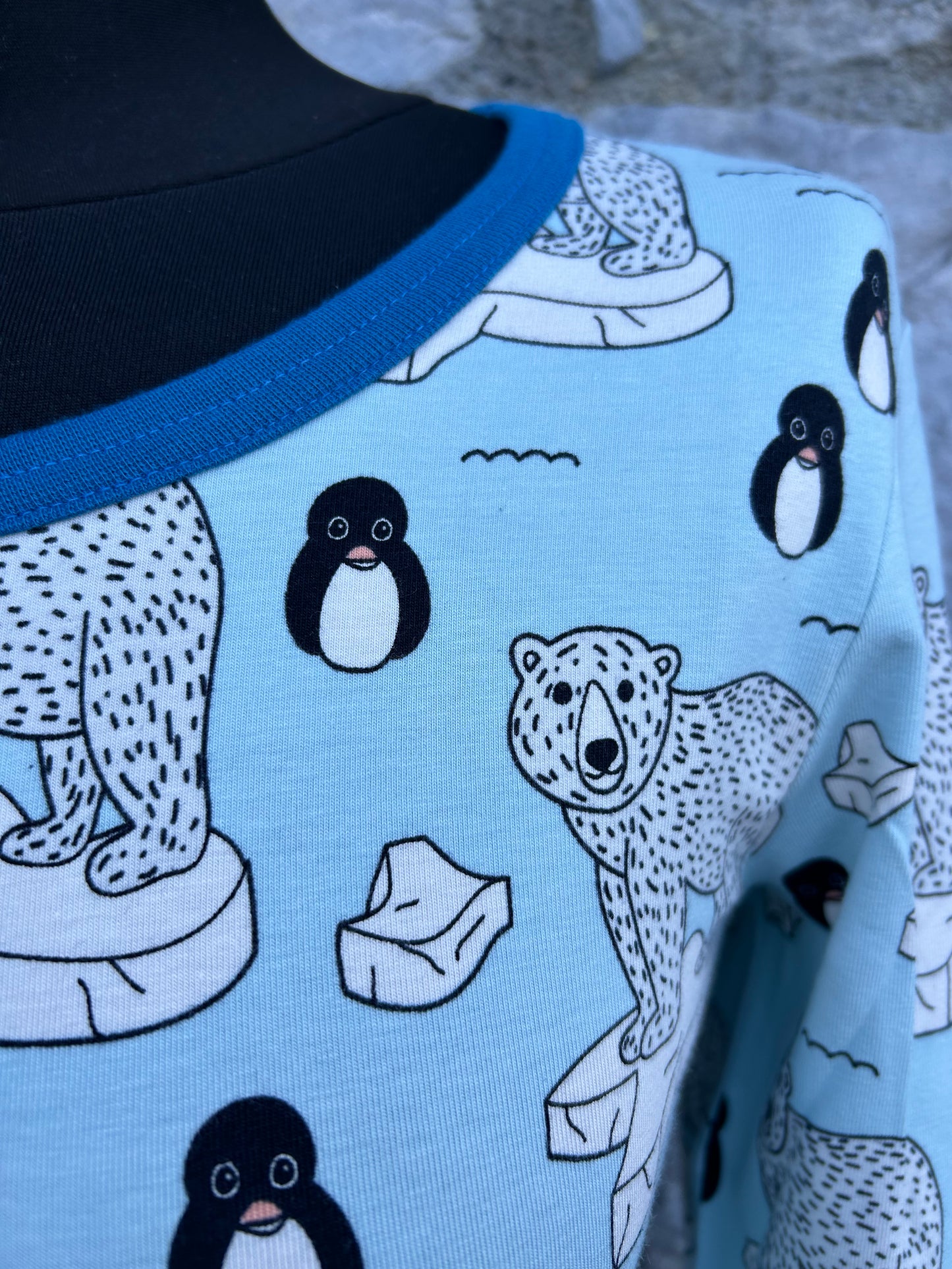 Arctic animals blue top uk 6-8