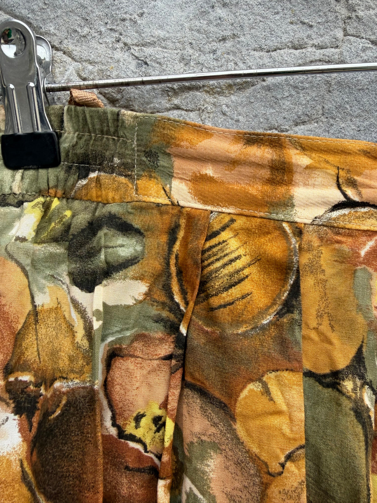 80s brown leaves skirt uk 14