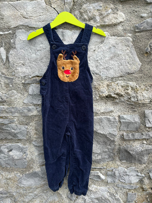 Reindeer navy dungarees 2-3y (92-98cm)