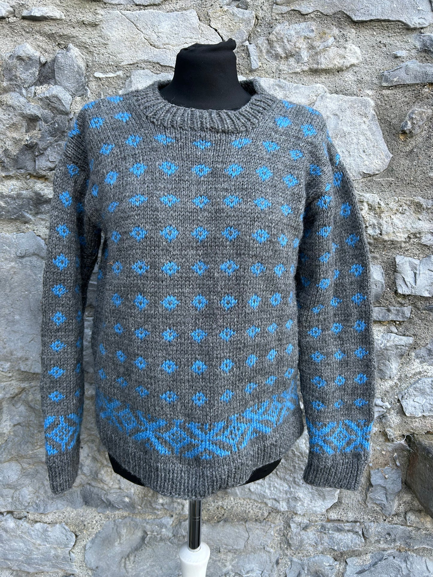 90s blue&grey jumper uk 10