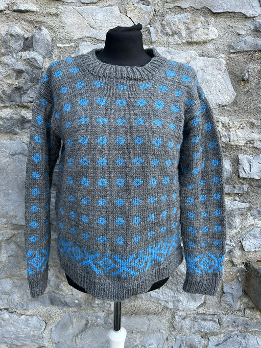 90s blue&grey jumper uk 10
