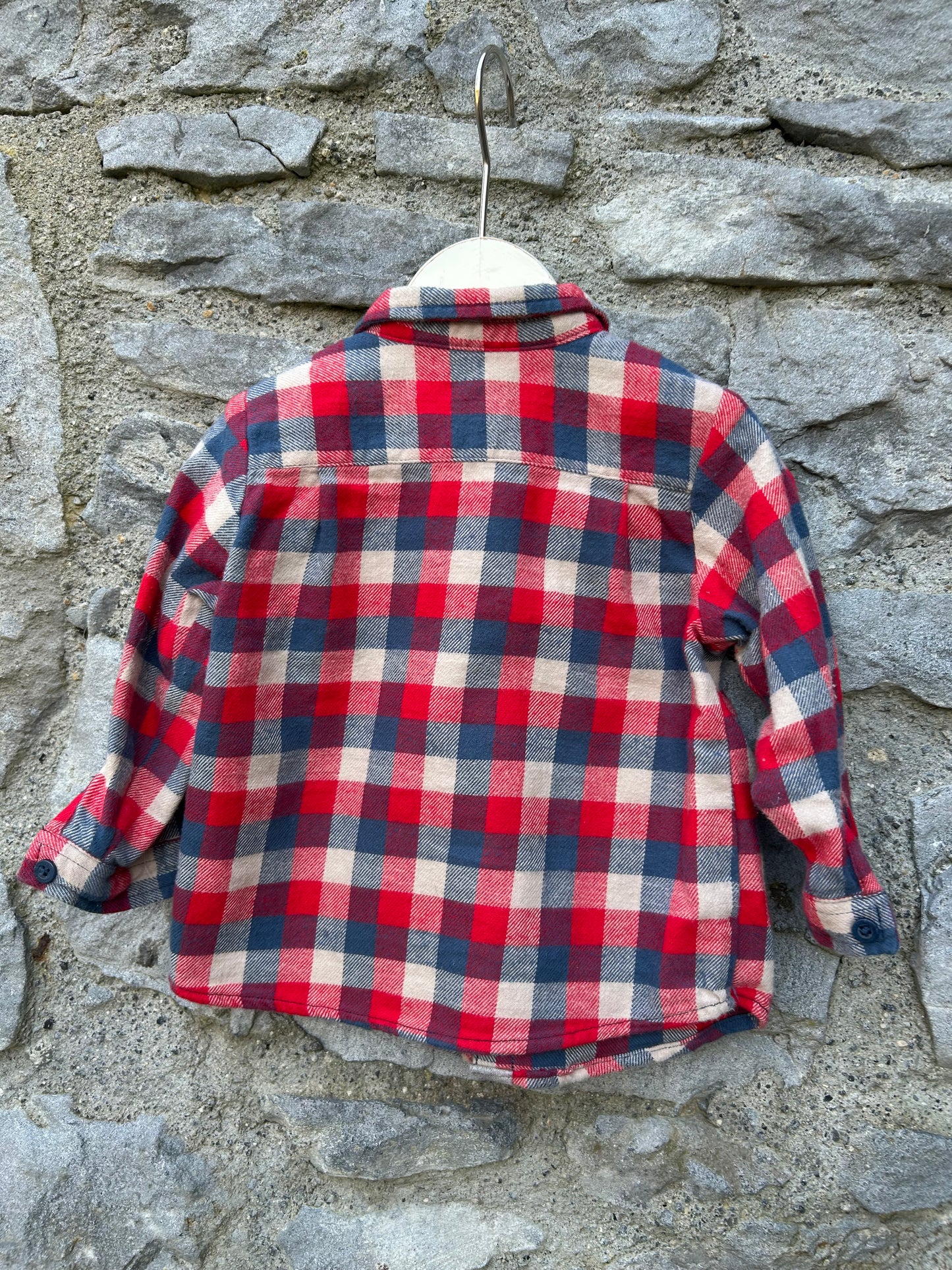 Red check flannel shirt  3-6m (62-68cm)