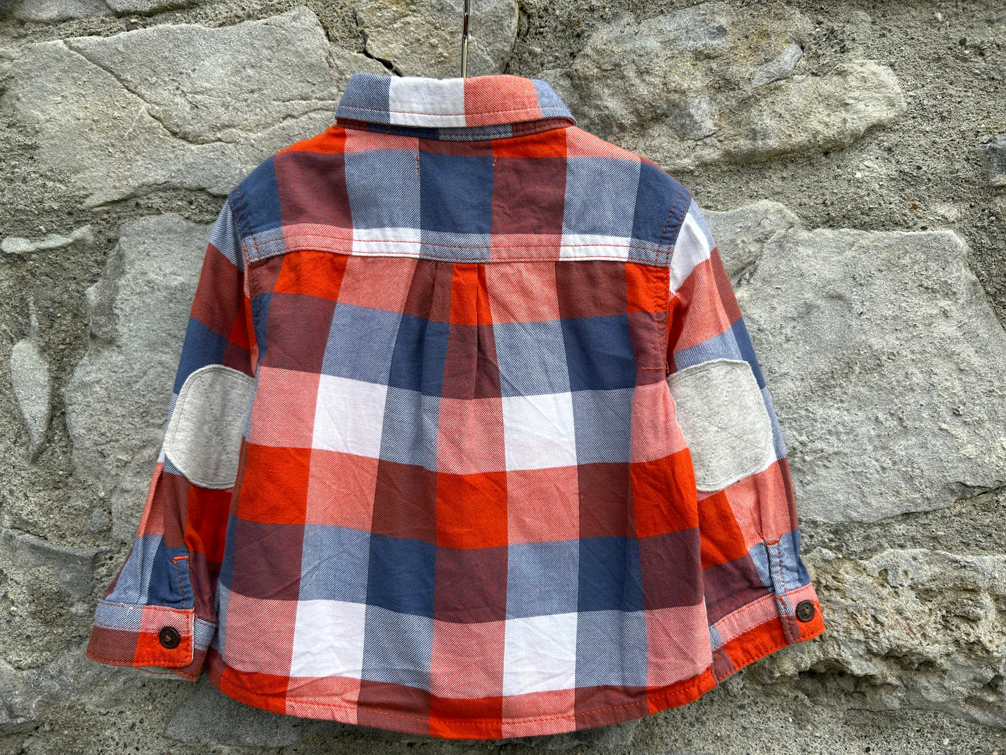 Red&navy check shirt  6-9m (68-74cm)