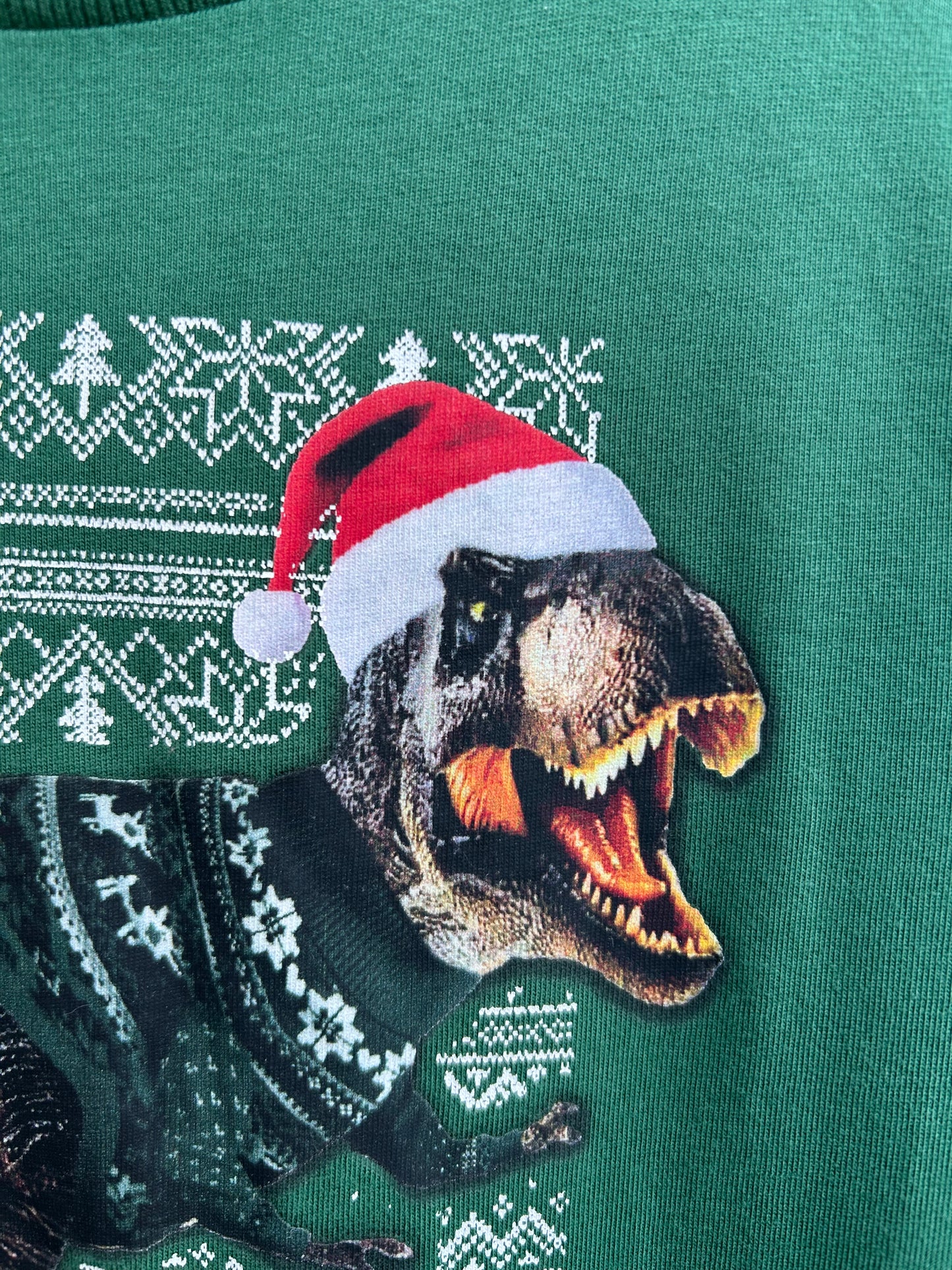 Christmas T-Rex Green T-shirt  5y (110cm)