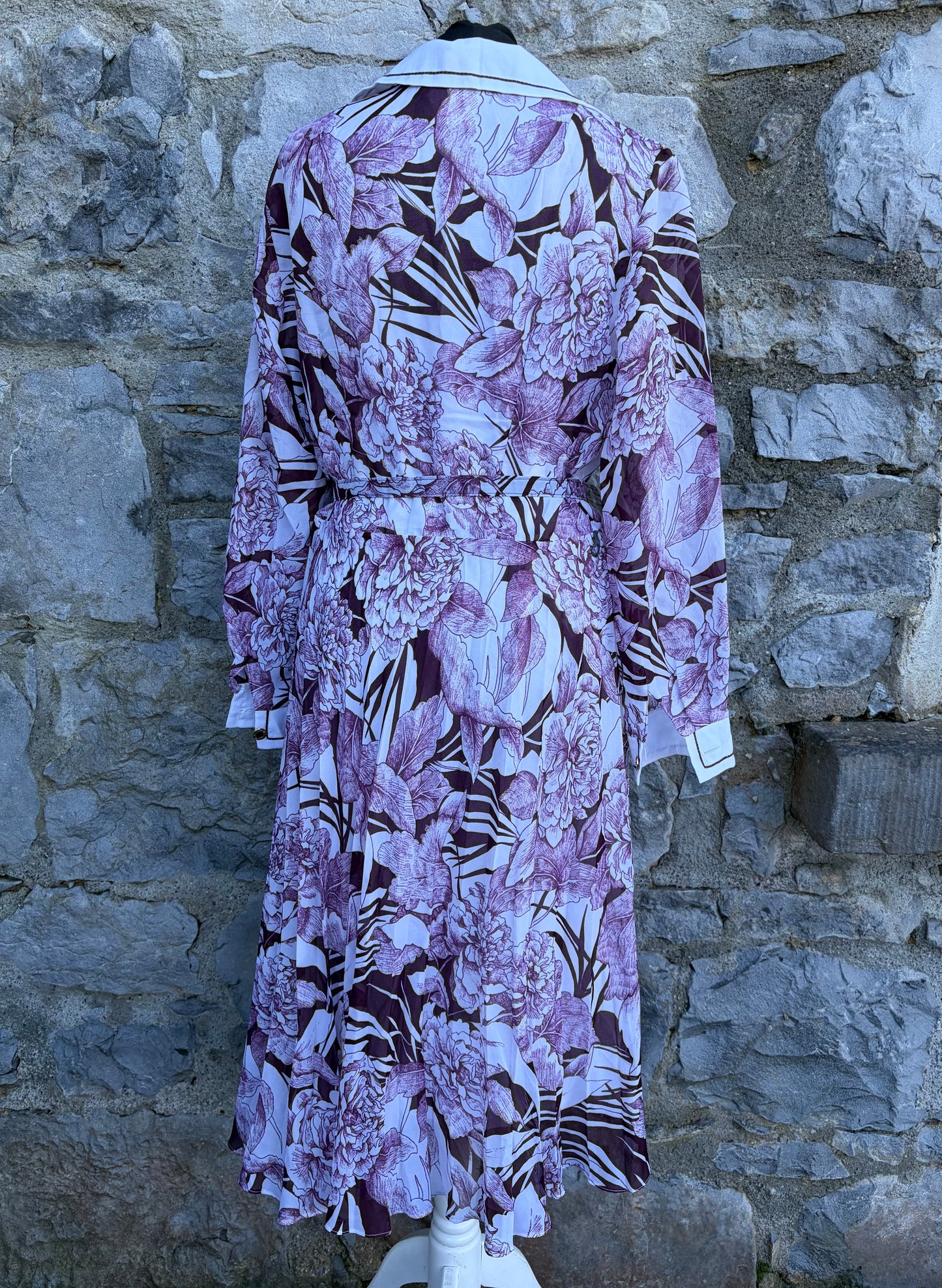 80s purple floral dress uk 12