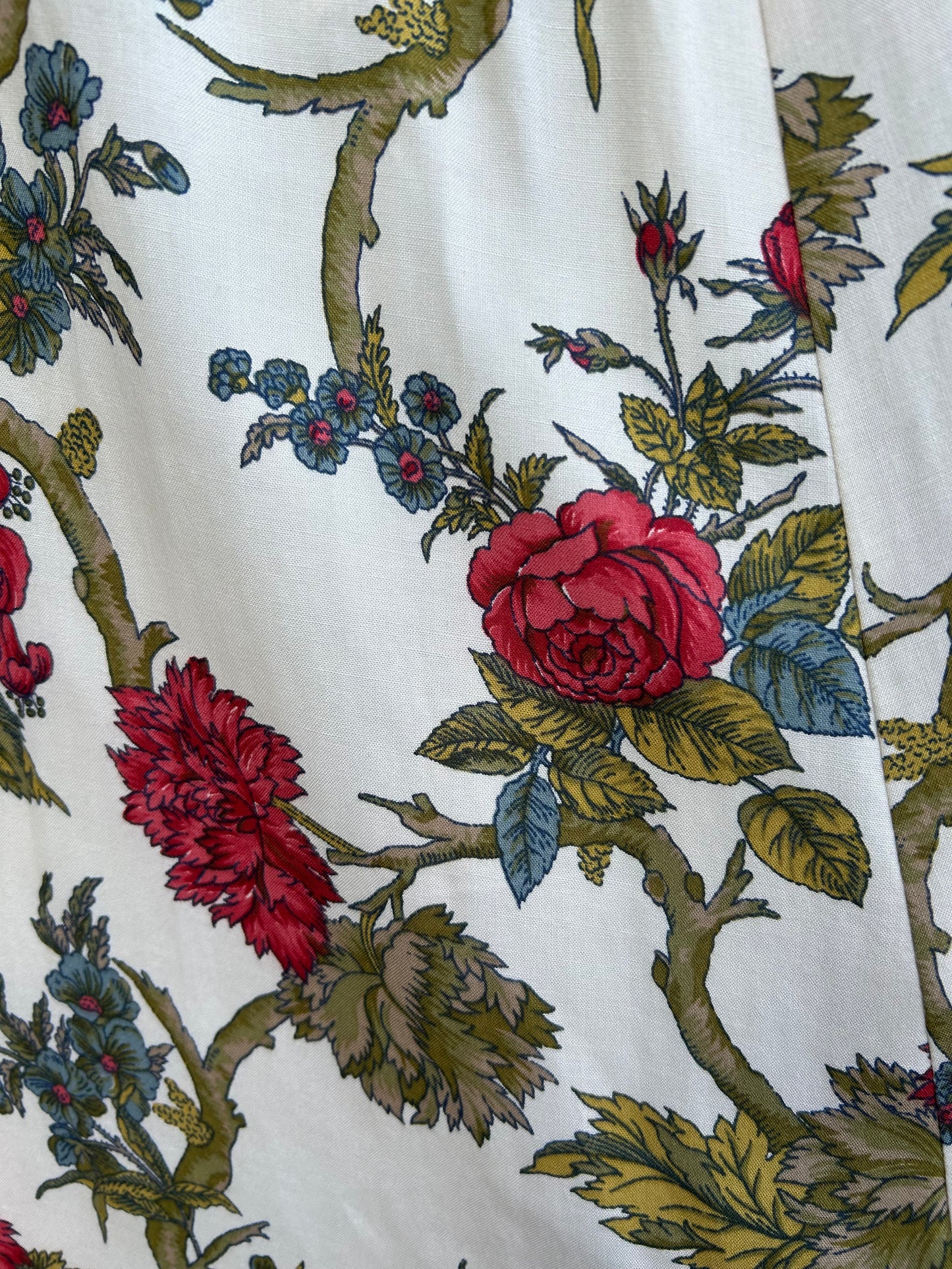 80s floral white skirt uk 10-12