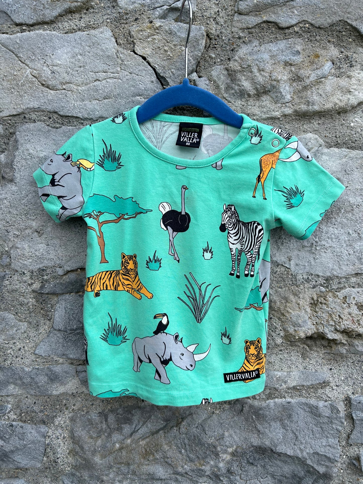 Savannah animals green T-shirt  9-12m (74-80cm)