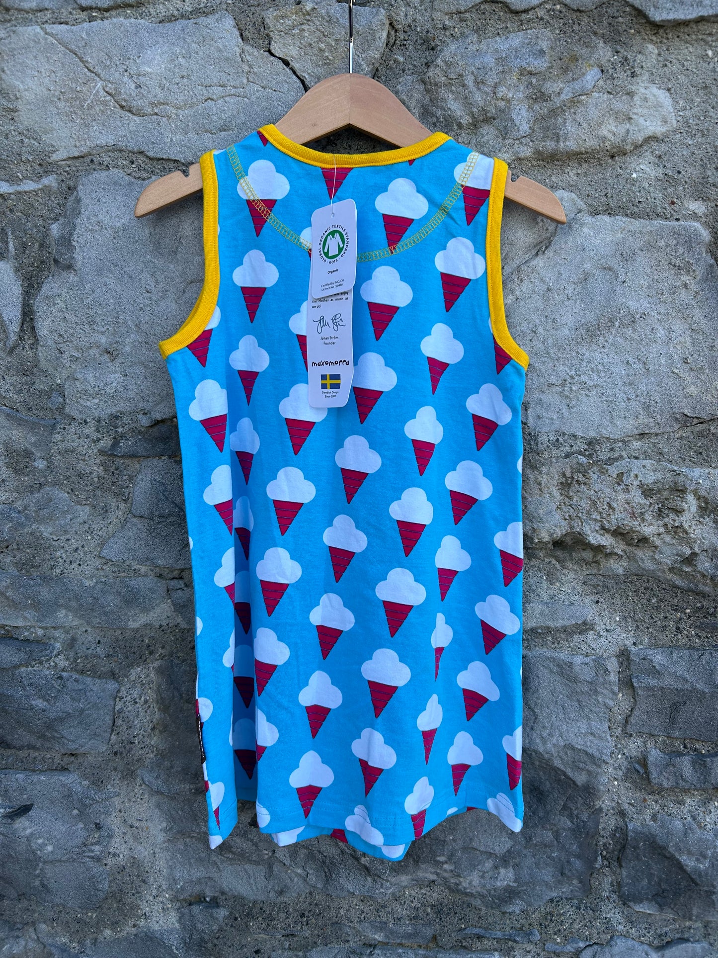 Ice cream blue pinafore 3-4y (98-104cm)